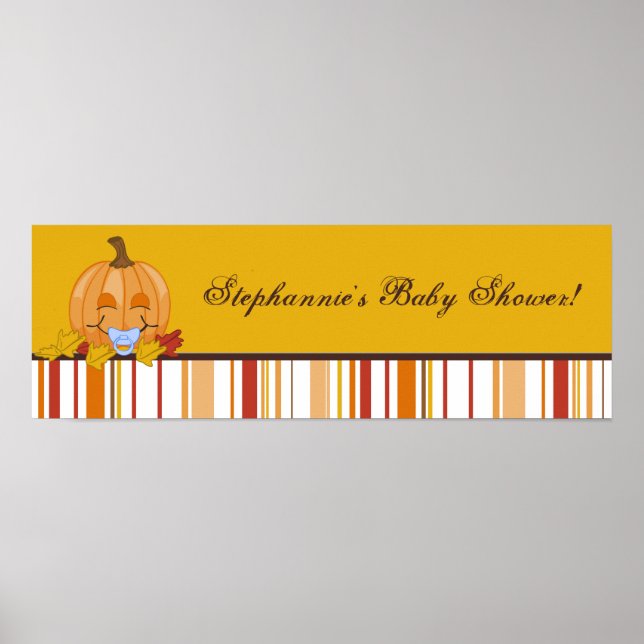 Poster Pumpkin de outono de 22,5"x7,5" de banner personal (Frente)