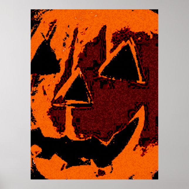 Poster Pumpkin do Halloween - estilo do Grunge + suas ide (Frente)