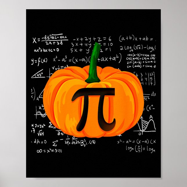 Poster Pumpkin E Math Funny Halloween Thanksgiving Day  (Frente)