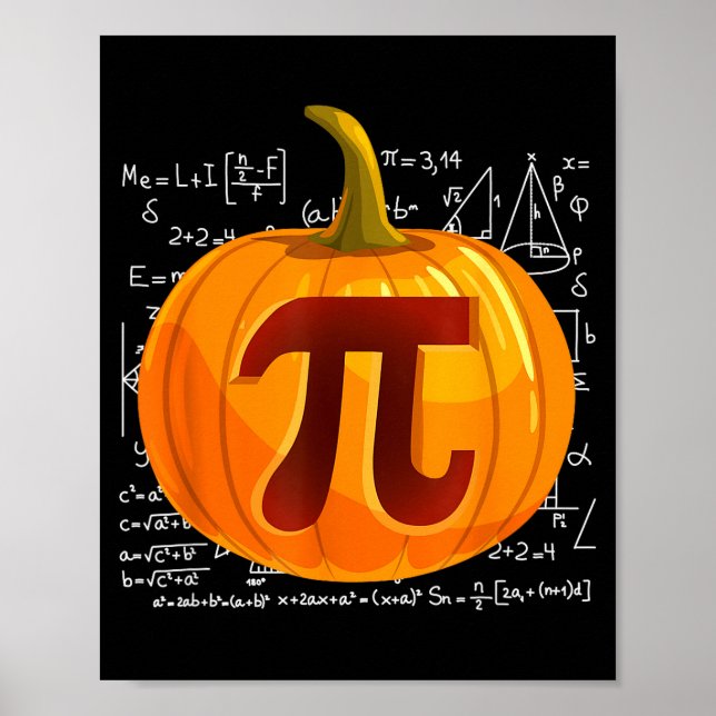 Poster Pumpkin E Math Shirt Funny Halloween Thanksgiving  (Frente)