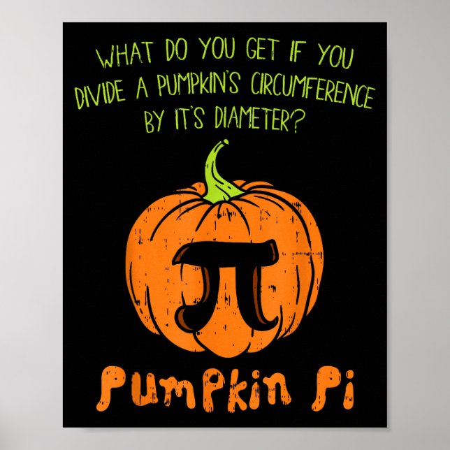 Poster Pumpkin E Math Shirt Funny Halloween Thanksgiving  (Frente)