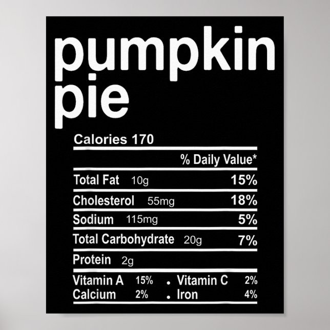 Poster Pumpkin E Nutrition Facts Funny Thanksgiving Chris (Frente)