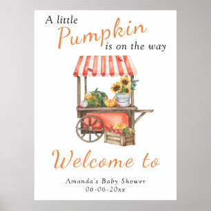 Poster Pumpkin está no caminho Chá de fraldas de boas-vin