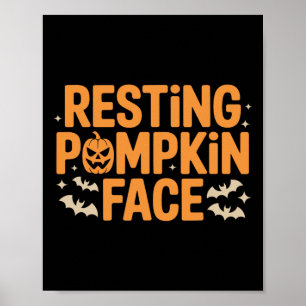 Poster Pumpkin Face Negrito T Halloween Tee
