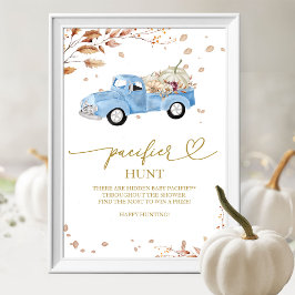 Poster Pumpkin Fall Boy Pacifier Hunt Sinal