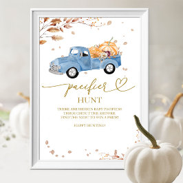 Poster Pumpkin Fall Chá de fraldas Pacifier Hunt Sinal