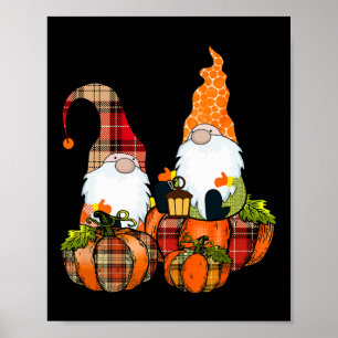 Poster Pumpkin Gnomos Queda do outono Cute Halloween Than