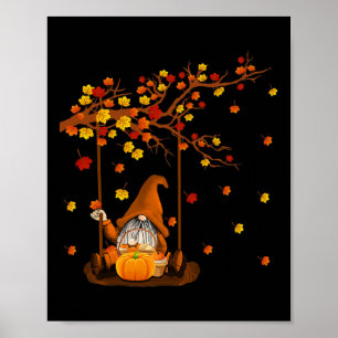 Poster Pumpkin Gnomos Queda do outono Cute Halloween Than