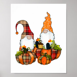 Poster Pumpkin Gnomos Queda do outono do Dia das Bruxas