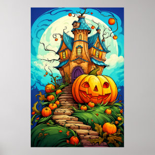 Poster Pumpkin Guardado Halloween Casa Assombrada