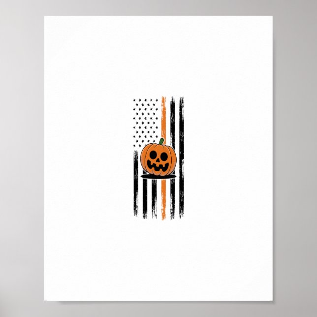 Poster Pumpkin Head US Flag (Frente)