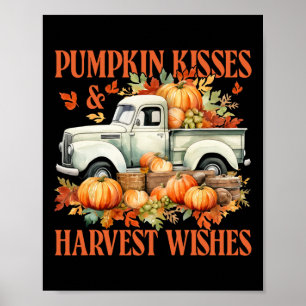 Poster Pumpkin Kisses E Harvest Deseja O Obrigado De Cami