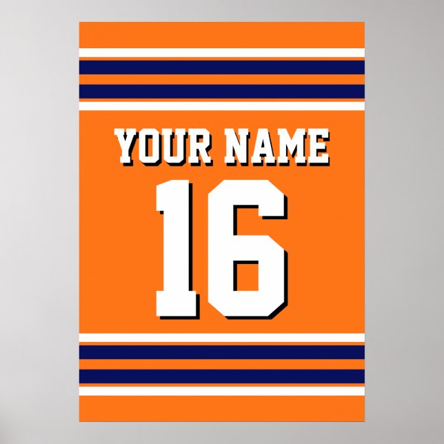 Poster Pumpkin Laranja com Marinho White Stripes Team Jer (Frente)