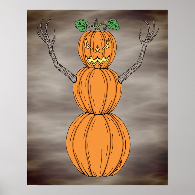 Poster Pumpkin Man Halloween Art (Frente)