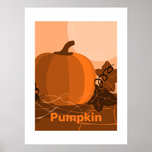 Poster Pumpkin Orange Kitchen Wall Decor