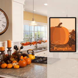 Poster Pumpkin Orange Kitchen Wall Decor