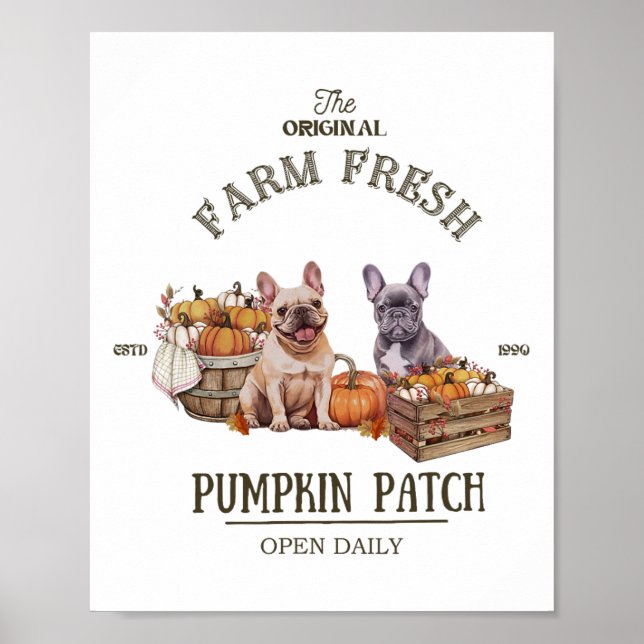 Poster Pumpkin Patch French Bulldog Original Fre (Frente)