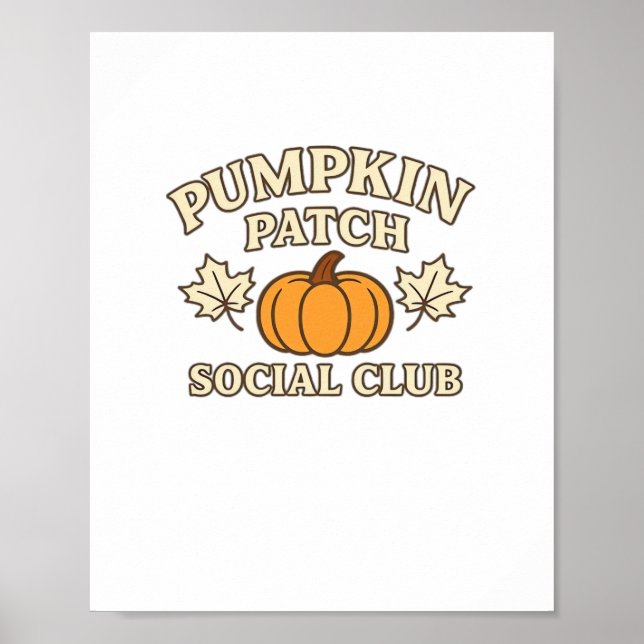 Poster Pumpkin Patch Social Club - Estética Cozy Autumn (Frente)