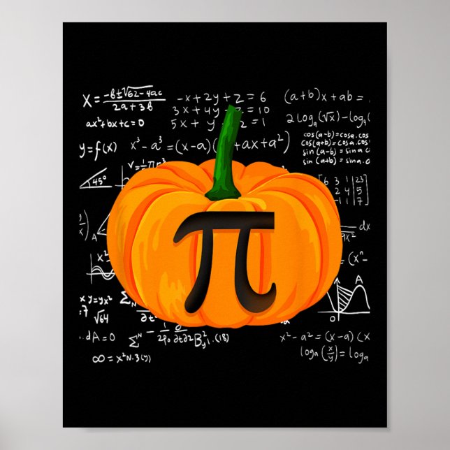 Poster Pumpkin Pie Math Dia de as Bruxas engraçado Ação d (Frente)