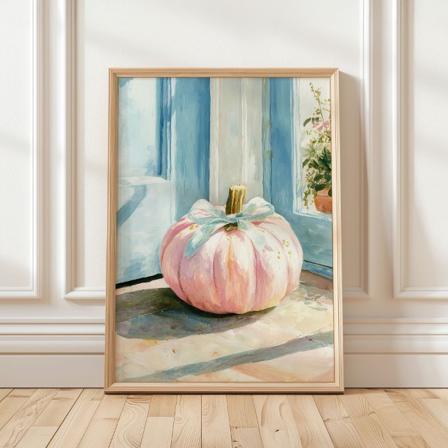 Poster Pumpkin rosa com queda de Pastel com Arco (Criador carregado)
