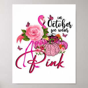 Poster Pumpkin Rosa-Flamingo Rosa Rosa Rosa Em Outubro Ve