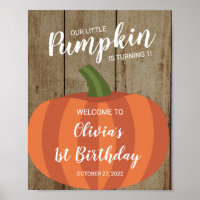 Pumpkin Russo Cai Primeiro Aniversário Sinal de Bo