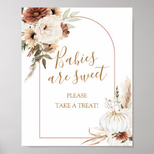 Poster Pumpkin Rustic Boho Cai no Amor Bebês são Doce