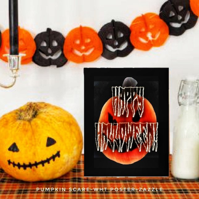 Pôster Pumpkin Scare-Wht (Criador carregado)