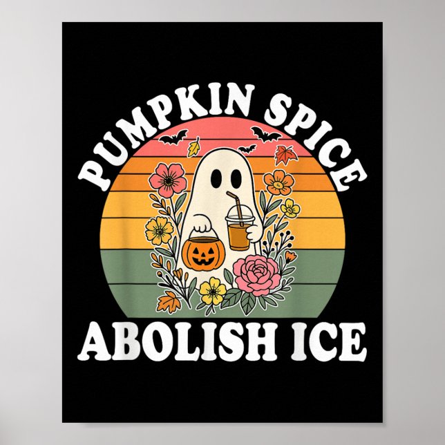 Poster Pumpkin Sce Abolish Ice Halloween Design  (Frente)