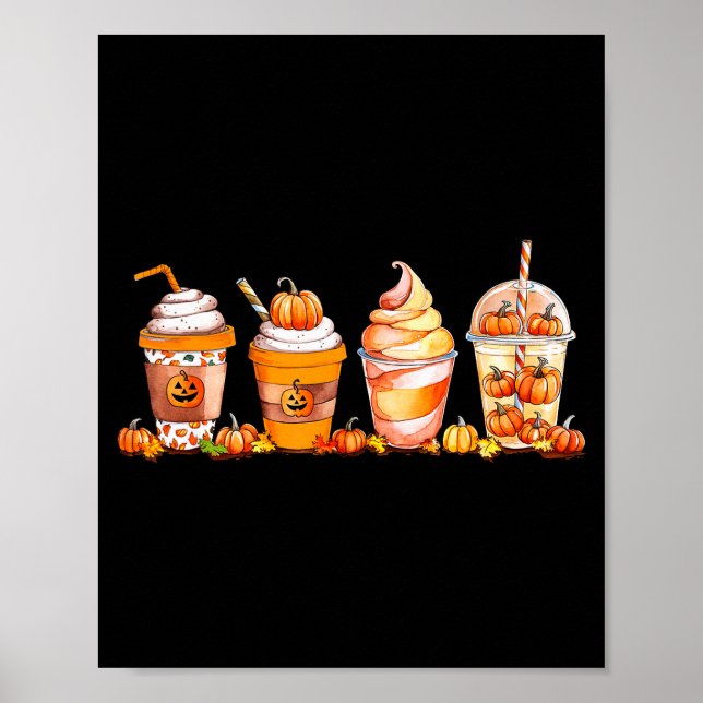 Poster Pumpkin Sce Latte, Fall Coffee, Pumpkin Sce Thanks (Frente)