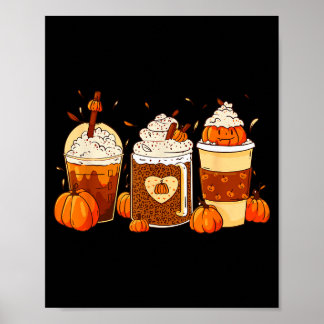 Poster Pumpkin Sce Latte Fall Coffee Thanksgiving Shirt F