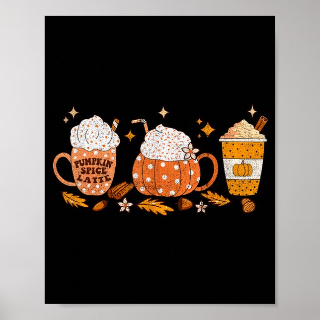 Poster Pumpkin Sce Latte Fall Vibes Autumn Pumpkin Sce Co (Frente)