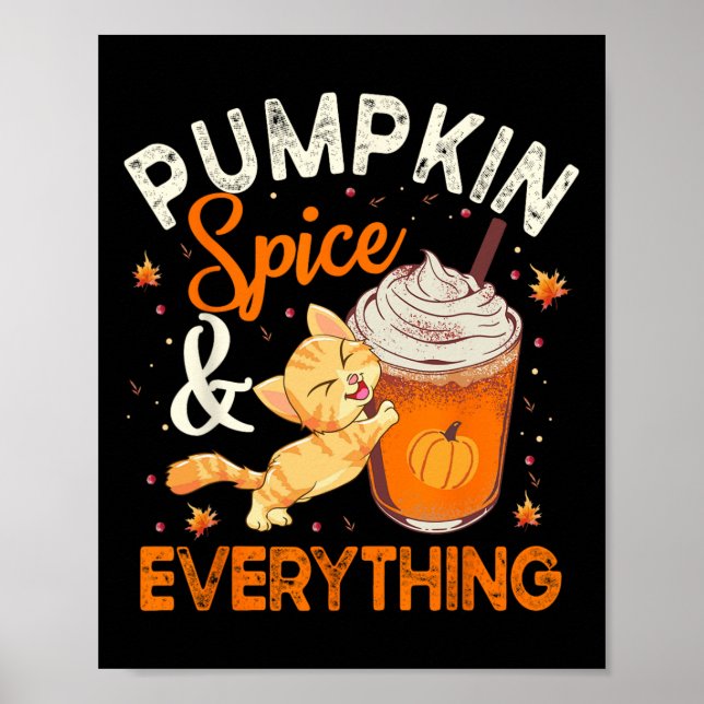 Poster Pumpkin Spice All Cat Lover Fa Autumn Fa (Frente)