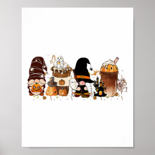 Poster Pumpkin Spice Cute Latte Fritado Café outono H