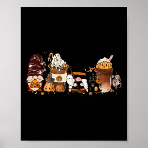 Poster Pumpkin Spice Cute Latte Fritado Café outono H