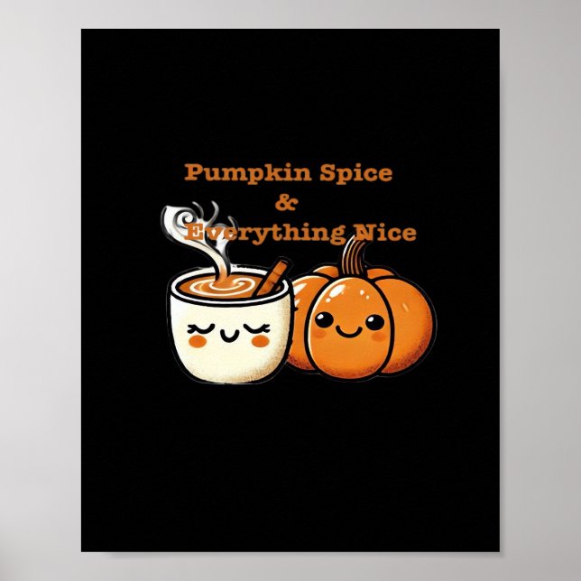 Poster Pumpkin Spice e Tudo Muito Bom - outono (Frente)