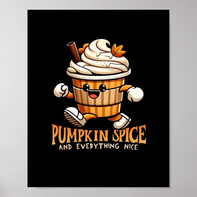 Poster Pumpkin Spice E Tudo O Que É Básico Design (Frente)