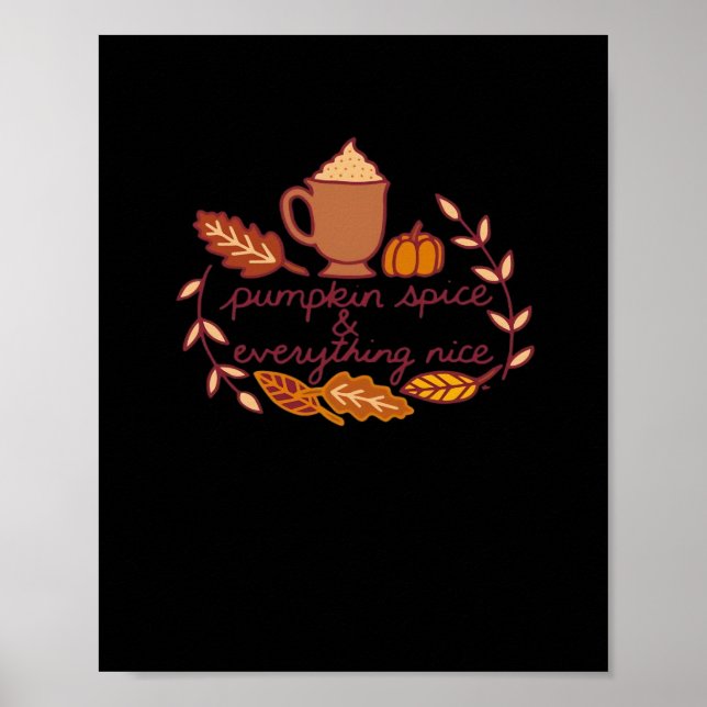 Poster Pumpkin Spice E Tudo O Que É Bonito Café PSL (Frente)