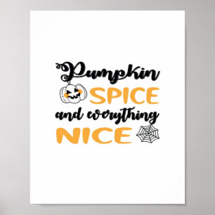 Poster Pumpkin Spice E Tudo O Que É Bonito Citar No Outon