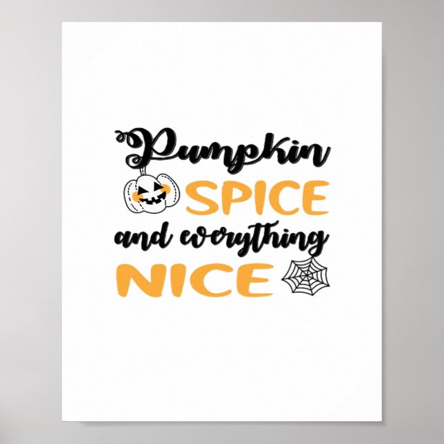 Poster Pumpkin Spice E Tudo O Que É Bonito Citar No Outon (Frente)