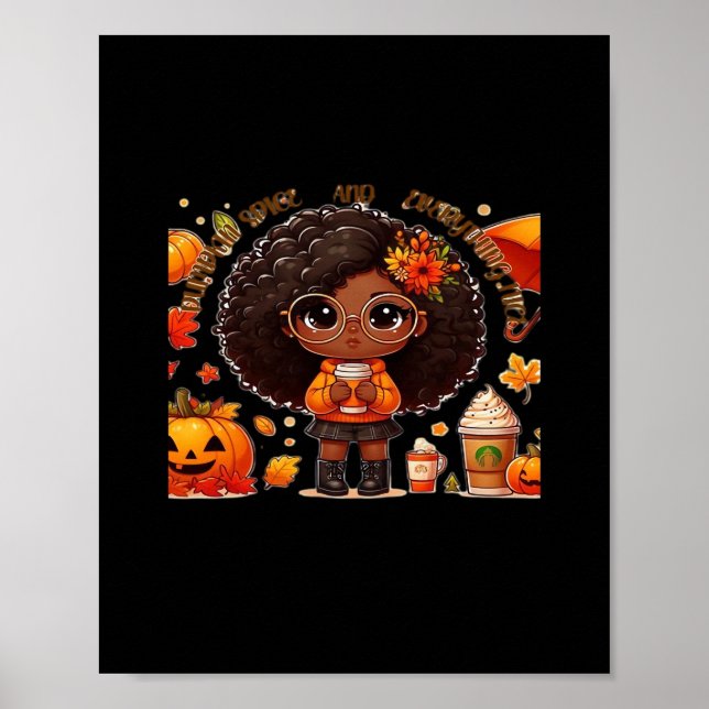 Poster Pumpkin Spice E Tudo O Que É Bonito Design Engraça (Frente)