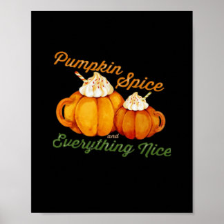 Poster Pumpkin Spice E Tudo O Que É Bonito Queda Design