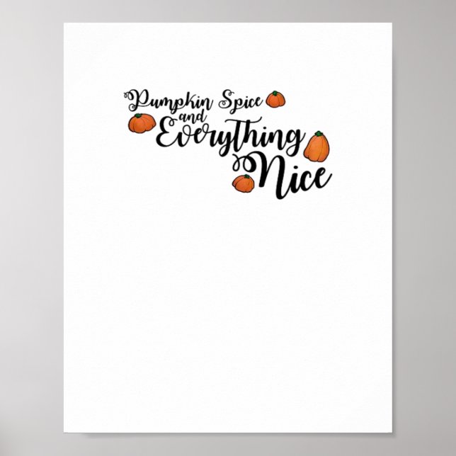 Poster Pumpkin Spice E Tudo O Que É Legal - Frase Preta W (Frente)