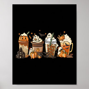 Poster Pumpkin Spice Lateral Queda Café Obrigado Fantasma