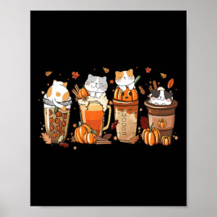 Poster Pumpkin Spice Latume Para Gatos Lover Cute Au