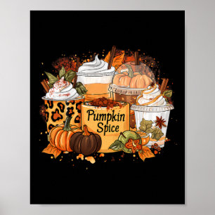 Poster Pumpkin Spice Season Latte Café Lover Fall Obrigad