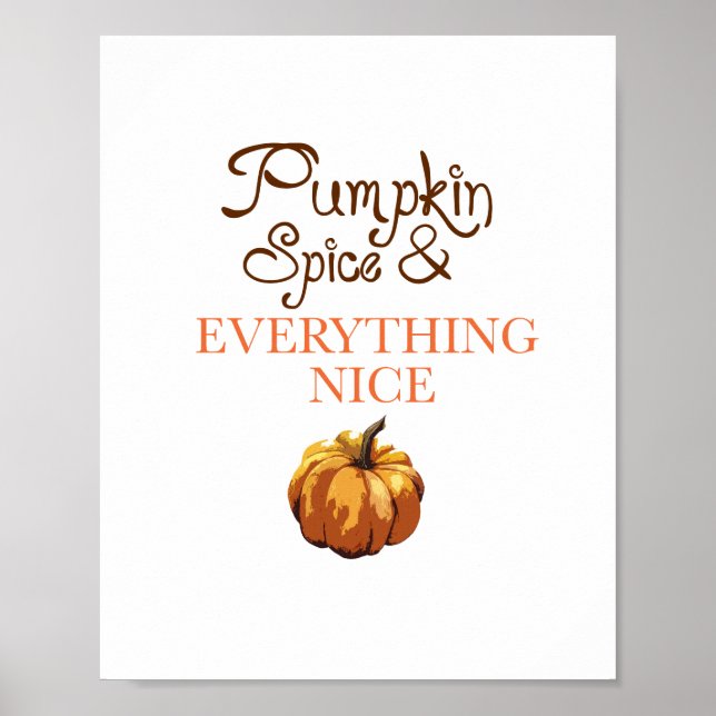 Poster Pumpkin Spice Tudo Belo Decado de Outono (Frente)