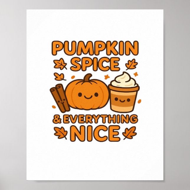 Poster Pumpkin Spice & Tudo Legal - Queda do outono (Frente)