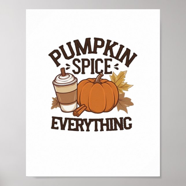 Poster Pumpkin Spice Tudo Sobredimensionado (Frente)