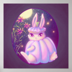 Poster Pumpkin Suit White Rabbit Na Trabalho de arte Do L